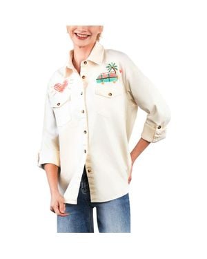 Billy T Daydreamer Embroidered Shirt - White