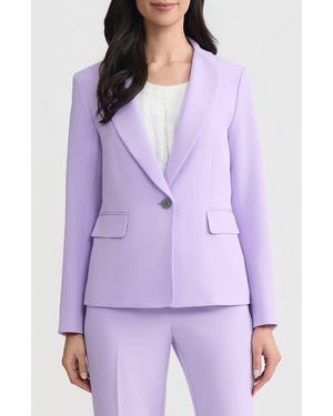 Kasper Petal Lapel One-Button Jacket - Purple