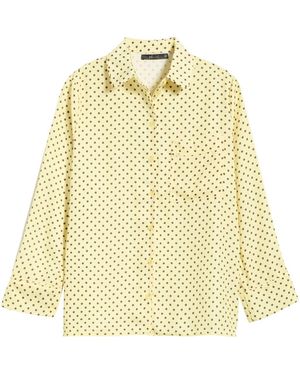 DELUC Survivor Polka Dot Print Button-Up Shirt - Yellow