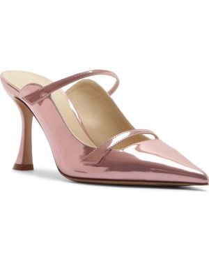 Alexandre Birman Tita Metallic Pointed Toe Mule Pump - Pink