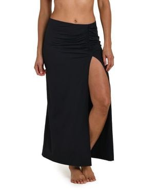 La Blanca Island Goddess Side Slit Cover-Up Skirt - Black