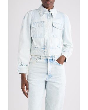 Dries Van Noten Extreme Bleach Heavyweight Denim Jacket - Blue