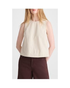 Madewell Stripe Denim Boxy Shell Top - Natural