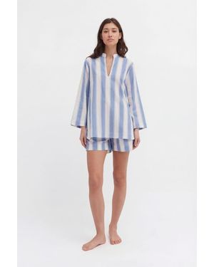 Desmond & Dempsey Boat Pajama Set - Blue