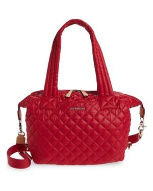 MZ Wallace Medium Sutton Deluxe Quilted Nylon Tote - Red