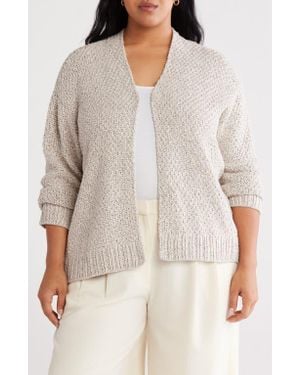 Eileen Fisher Open Front Organic Cotton Cardigan - White