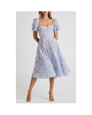 HELSI Mallory Floral Appliqué Cocktail Dress - Blue