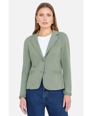 Yumi' Stretch Cotton Blazer - Green
