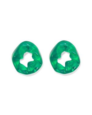 Completedworks Scrunched Resin Stud Earrings - Green