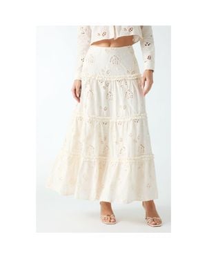 Guess Lenora Appliqué Maxi Skirt - Natural