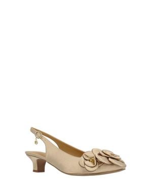 J. Reneé Jozey Pointed Toe Slingback Pump - Natural