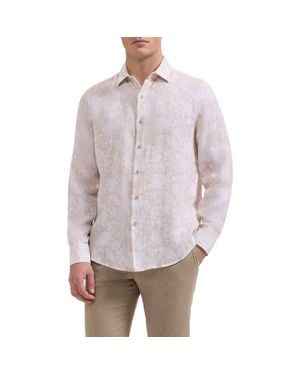 Bugatchi Julian Linen Button-Up Shirt - Purple