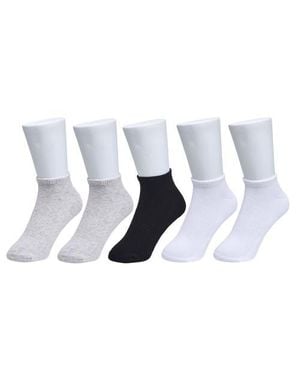 French Connection Organic Cotton Half Cushion Low Cut Sock 5-Pack - White
