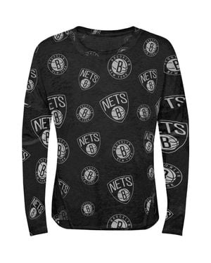 Outerstuff Girls Youth Heathered Brooklyn Nets Back - Black