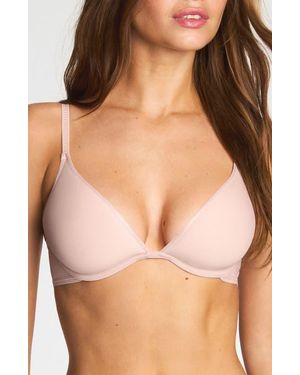 B.tempt'd Full Transparency Plunge Underwire Bra - Brown