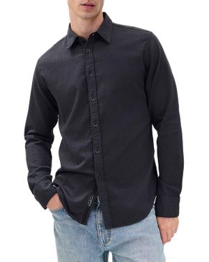 Rag & Bone Tomlin Dobby Stretch Button-Up Shirt - Blue