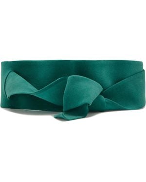 Mango Starring Hailey Bieber Suede Cummerbund Belt - Green