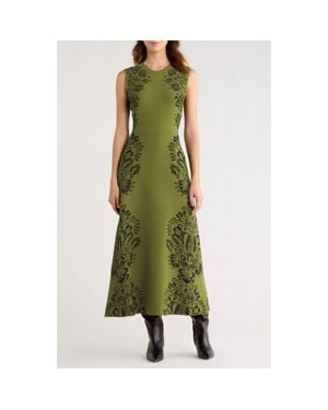 Ulla Johnson Liana Floral Jacquard Knit Midi Dress - Green