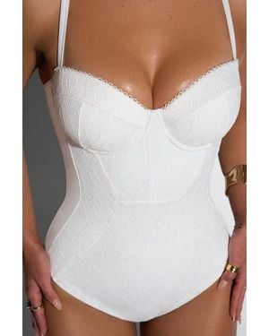 TA3 Mega Sculpting Push-Up One Piece Swimsuit - White