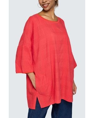 Luukaa Aurea Mixed-Texture Tunic - Red