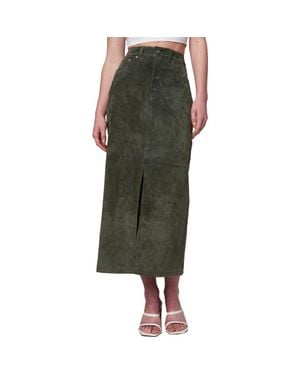 Blank NYC Suede Maxi Skirt - Green