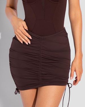 TA3 Triangle Cover-Up Mini Skirt - Brown