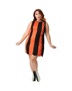 Smak Parlour Plus Size Stripe Scallop Mini Dress - Orange