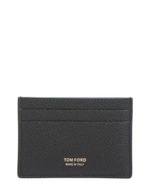Tom Ford Grained Leather Card Case - Gray
