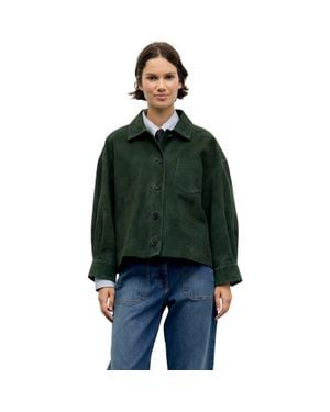 Gerard Darel Pia Cropped Suede Jacket - Green