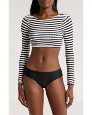 Solid & Striped The Rashguard Swim Top - Black