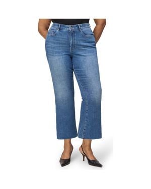 WARP+WEFT Psp Raw Hem High Waist Crop Bootcut Jeans - Blue