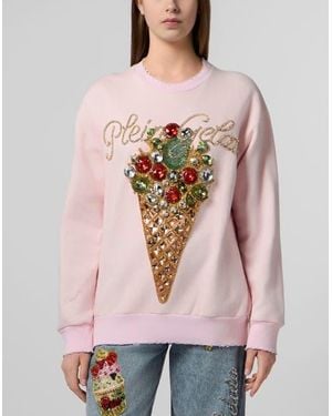 Philipp Plein Washed Sweatshirt Gelato - Natural