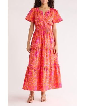 Sugarlips Rea Floral Tiered Cotton Dress