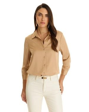 The Noli Shop Sara Silk Blouse - Natural