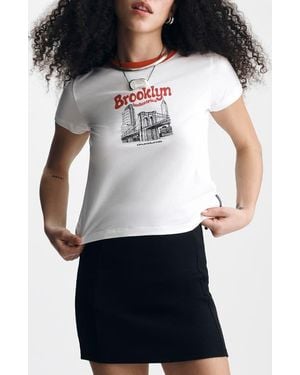 Brooklyn Industries Ringer Graphic T-Shirt - White