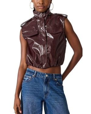 Steve Madden Luxie Faux Leather Vest - Blue