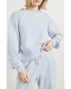 Splendid Laguna Lounge Cotton Crewneck Sweater - Gray