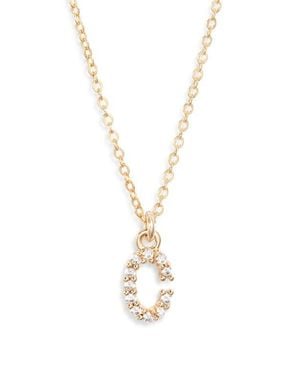 SET & STONES Gemma Initial Necklace - Metallic