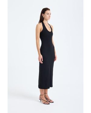 Monlicia Orion Halter Cotton Midi Dress - Blue