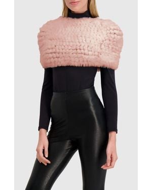 Lyla Grant Fur-Free Rex Rabbit (Faux Fur) Knit Cowl - Black