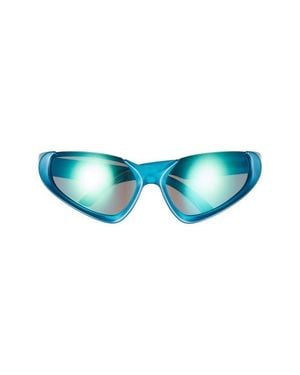 Balenciaga 64Mm Oversize Cat Eye Sunglasses - Blue