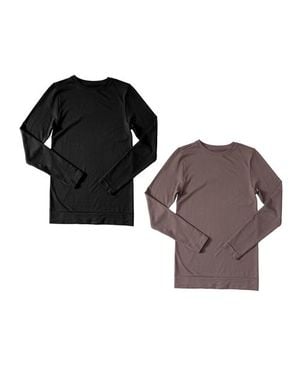 Ingrid & Isabel Seamless Maternity Rib Long Sleeve Crew Tee 2 Pack Bundle - Multicolor