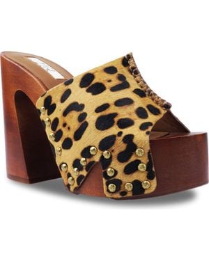 Zigi Yama Genuine Calf Hair Platform Slide Sandal - Metallic