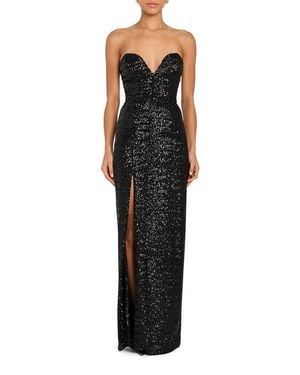 Amanda Uprichard Cherri Strapless Sequin Gown - Black