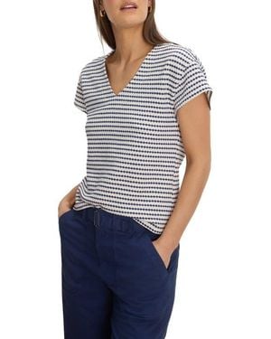 NIC+ZOE Diamond Stripe Top - Blue