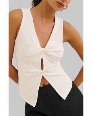 Reformation Tefi Twist Cutout Stretch Organic Cotton Tank - Black