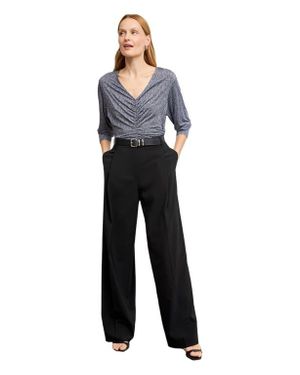M.M.LaFleur Amina Printed Jersey Ruched Top - Gray