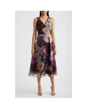 Julia Jordan Floral Print Sleeveless Cocktail Dress - Red