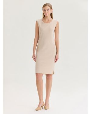Misook Sleeveless Sheath Knit Dress - Natural