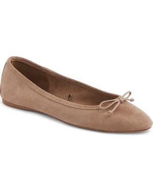 Mango Bow Round Toe Ballet Flat - Brown